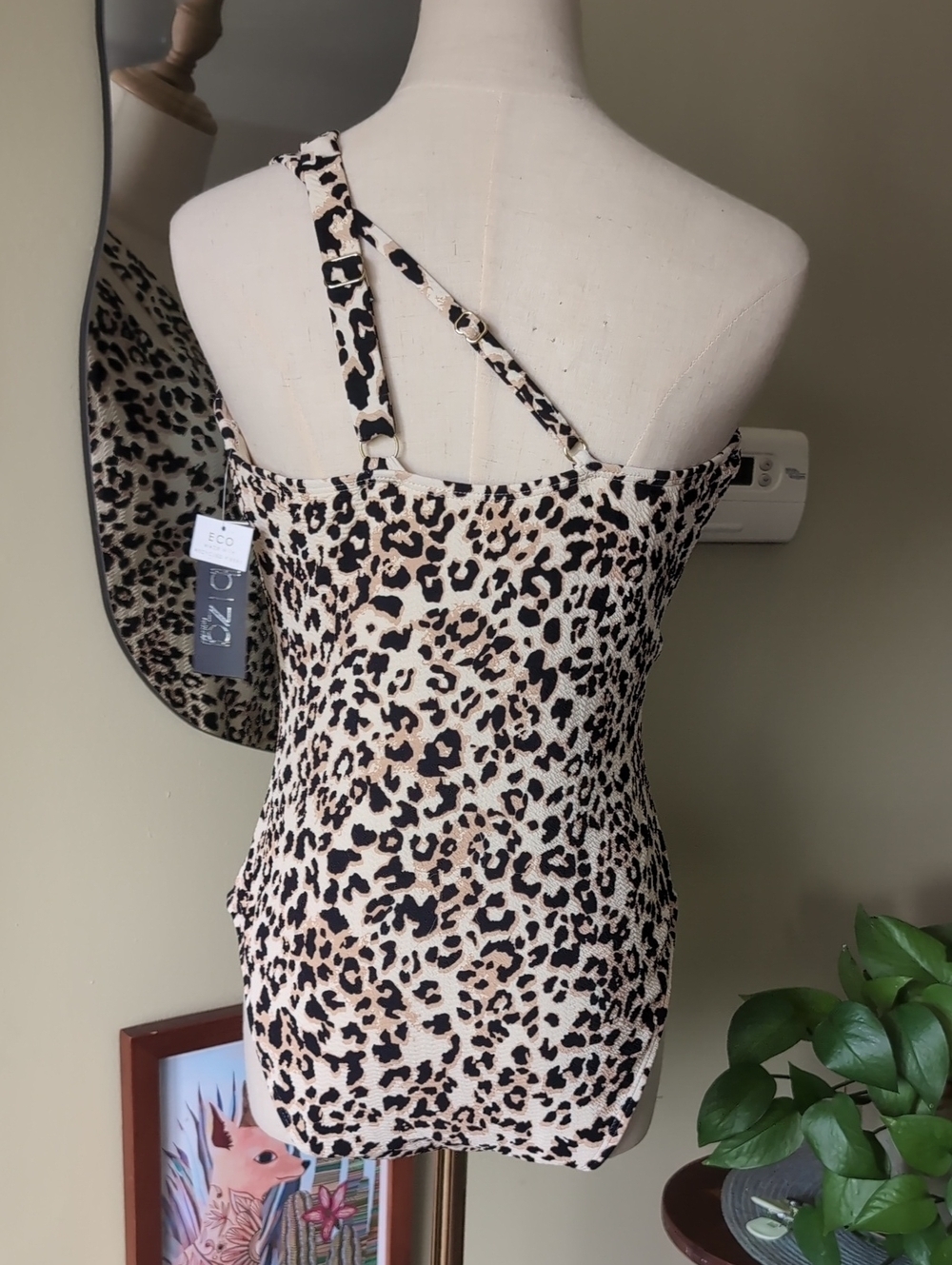 Ibiza Women's Size XL Animal Print One Shoulder One Piece Swimsuit - Picture 7 of 13